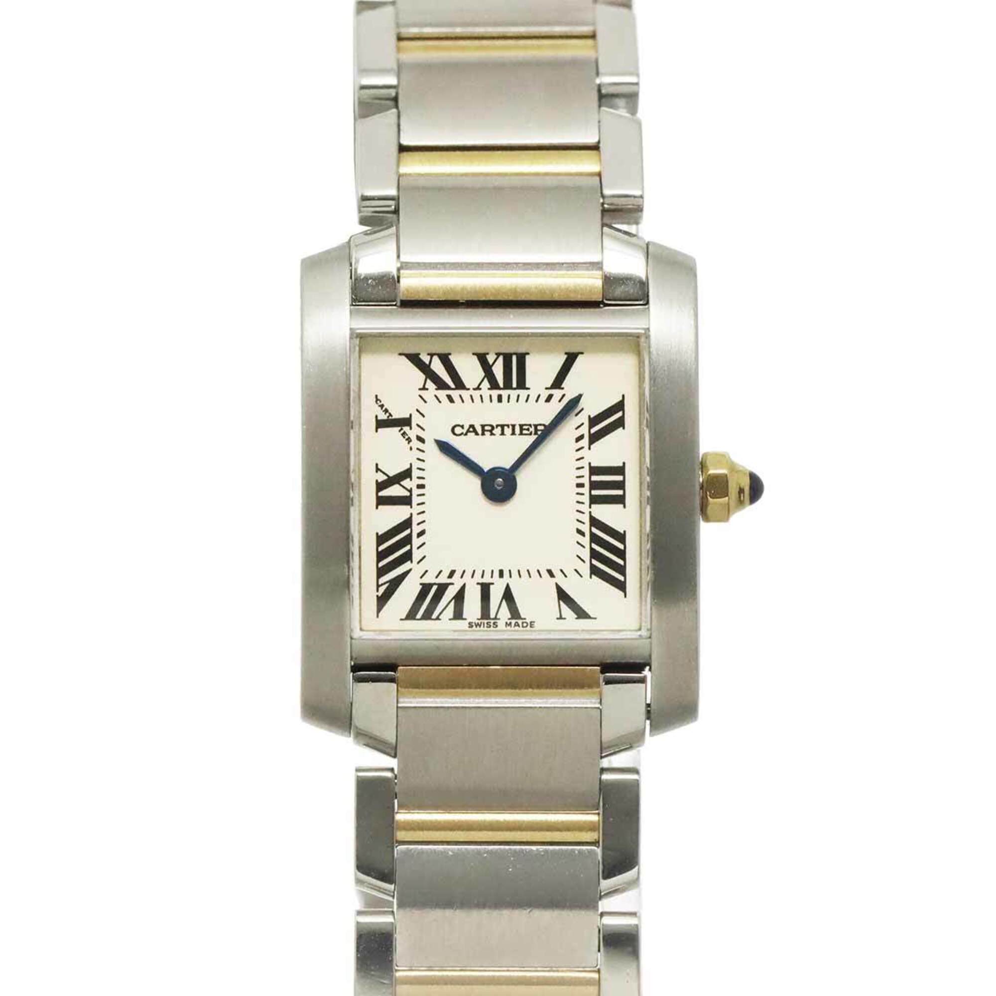2000_82ca2eb4-f7ef-4bcc-a18c-aa5e5c770e5b.jpg Cartier Tank Francaise SM Two-Tone W51007Q4 Wo Ivory 18K Yellow Gold Quartz - Image 1