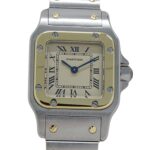 Cartier women's watch, Santos Galbee SM, quartz movement, stainless steel (SS), gold (YG), W20012C4. - Image 2