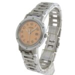 HermÃ¨s Clipper Watch CL4.410, Stainless Steel Quartz Analog Display, Pink Dial, Boys - Image 2