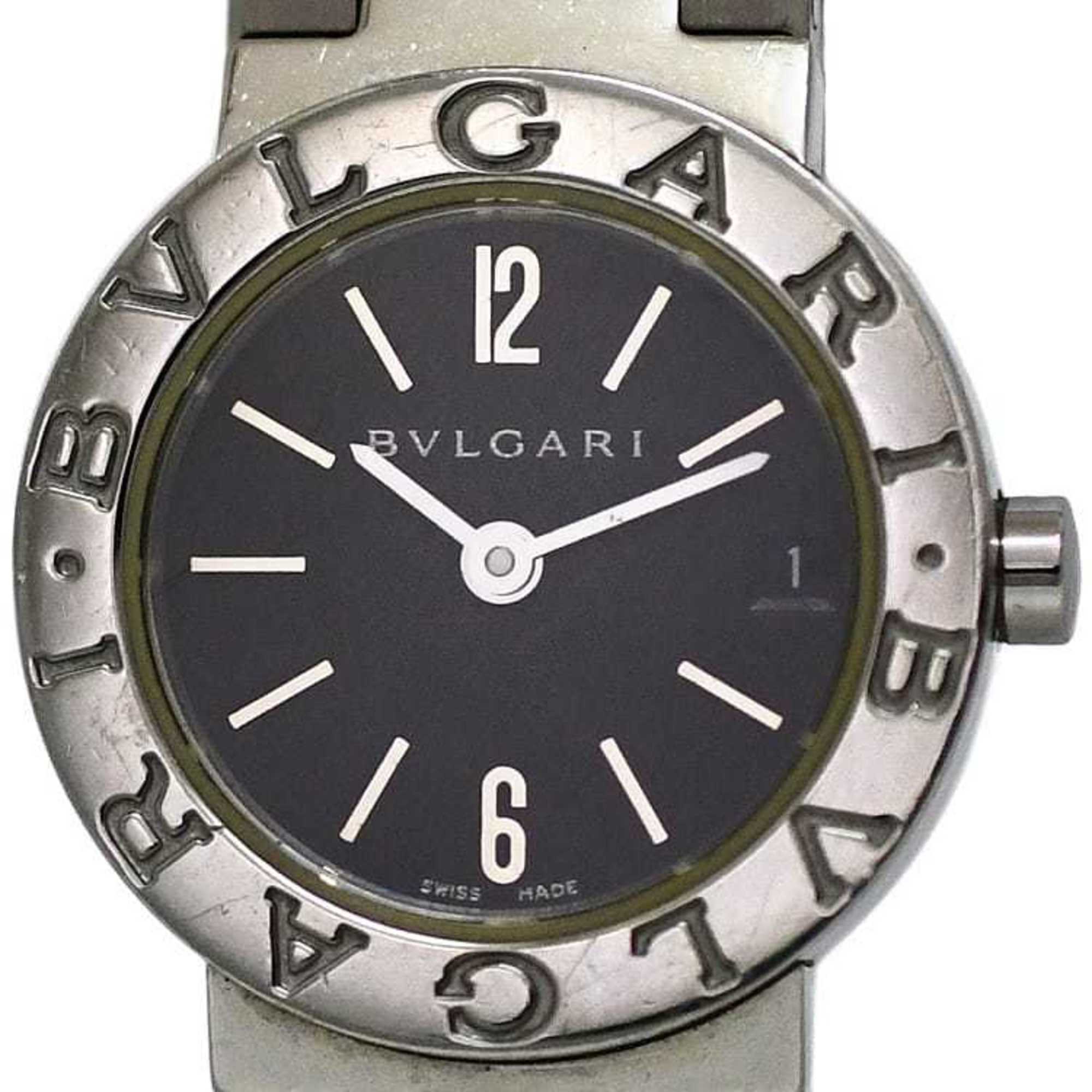 2000_85bbaf67-309e-4032-a931-e87a4b687ae2.jpg Bvlgari Watch f-21814 Black Silver BB23SS Ladies SS Quartz BVLGARI Dial Battery Operated - Image 1
