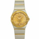 Omega Constellation Brushed Two-Tone 123 20 24 60 58 002 Ladies' Watch Gold 18KYG Yellow Quartz