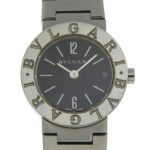 BVLGARI Bzero1 Watch, BZero1 BB23SS, Stainless Steel, Quartz Movement, Analog Display, Black Dial, Women's