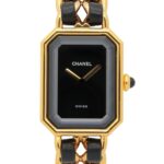 Chanel CHANEL PremiÃ¨re S Gold Plated (GP) Leather Strap Wo Black H0001