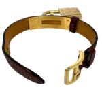 HERMES Vintage Kelly GP Leather Genuine Quartz Wrist Brown Gold 33095 - Image 8
