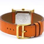 HERMES H Watch Gold Plated Leather Quartz Ladies Watch HH1.201 - Image 5