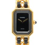Chanel CHANEL PremiÃ¨re S Watch, Gold Plated (GP), Leather Strap, Women's, Black, H0001