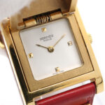 Hermes Medor gold-plated (GP) leather strap wo white ME1.201 - Image 3