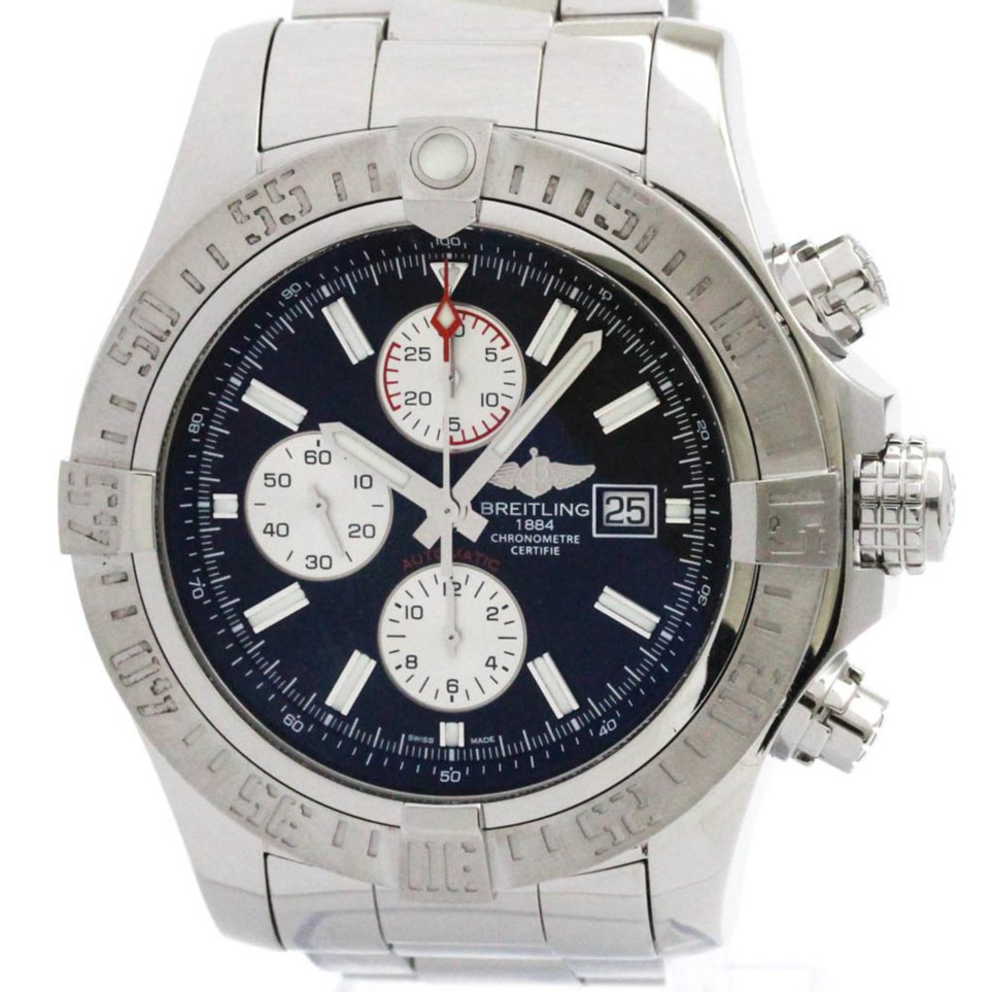 2000_8f5f905b-4f85-47d5-b26b-121f322e138e.jpg BREITLING Super Avenger ll Chronograph Steel Mens Watch A13371 - Image 1