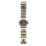 FENDI 3050L Logo Motif Stainless Steel Quartz Silver 31341