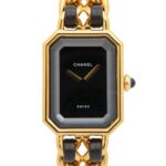 Chanel CHANEL PremiÃ¨re M Watch, Gold Plated Leather, Women's, Black, H0001