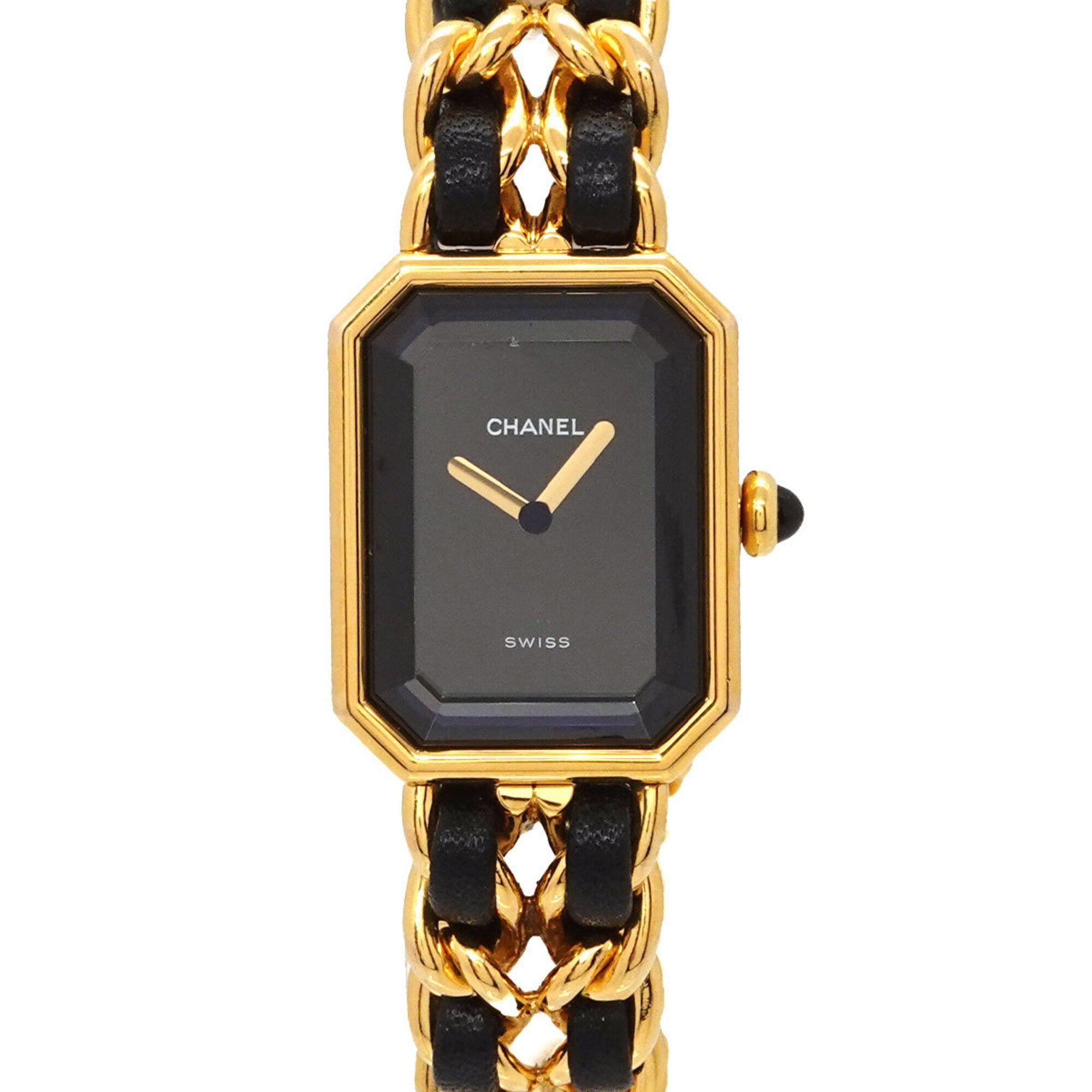 2000_9078221b-21e6-4c15-90df-21460ef63d1d.jpg Chanel Premiere Large Size H0001 Wo Black Gold Quartz - Image 1