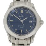Omega Seamaster 2511.80 Brand Name 120m Water Resistant Date Display Quartz Movement Stainless Steel (SS) Silver & Blue Frame - Image 2