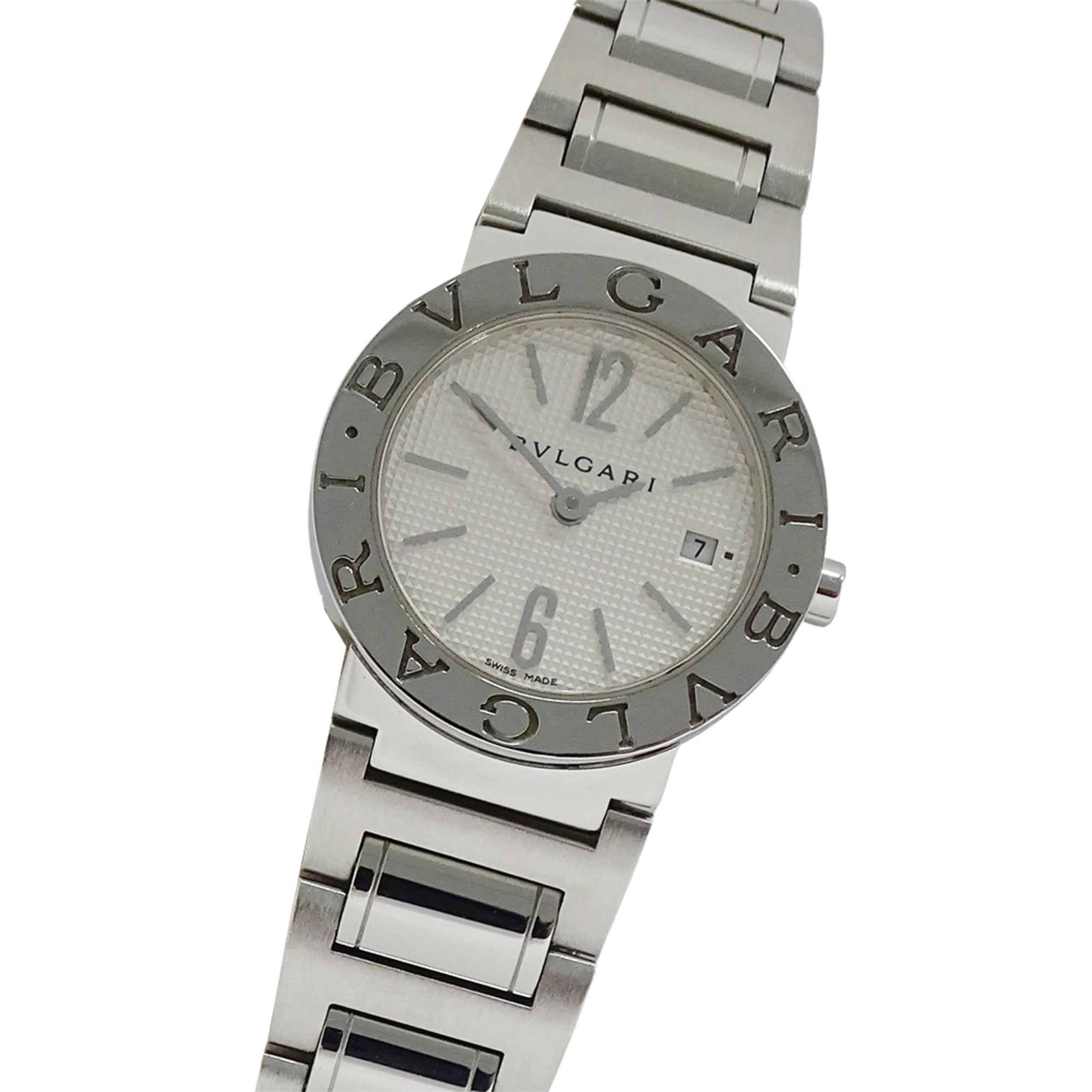 2000_92364935-5850-472d-96d2-152b9002ee70.jpg Bulgari Bulgari Women's Watch, Brand: Date Quartz QZ Stainless Steel SS BB26SS Silver White - Image 1