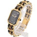 Chanel CHANEL PremiÃ¨re L Gold Plated (GP) Leather Strap Wo Black H0001 - Image 2