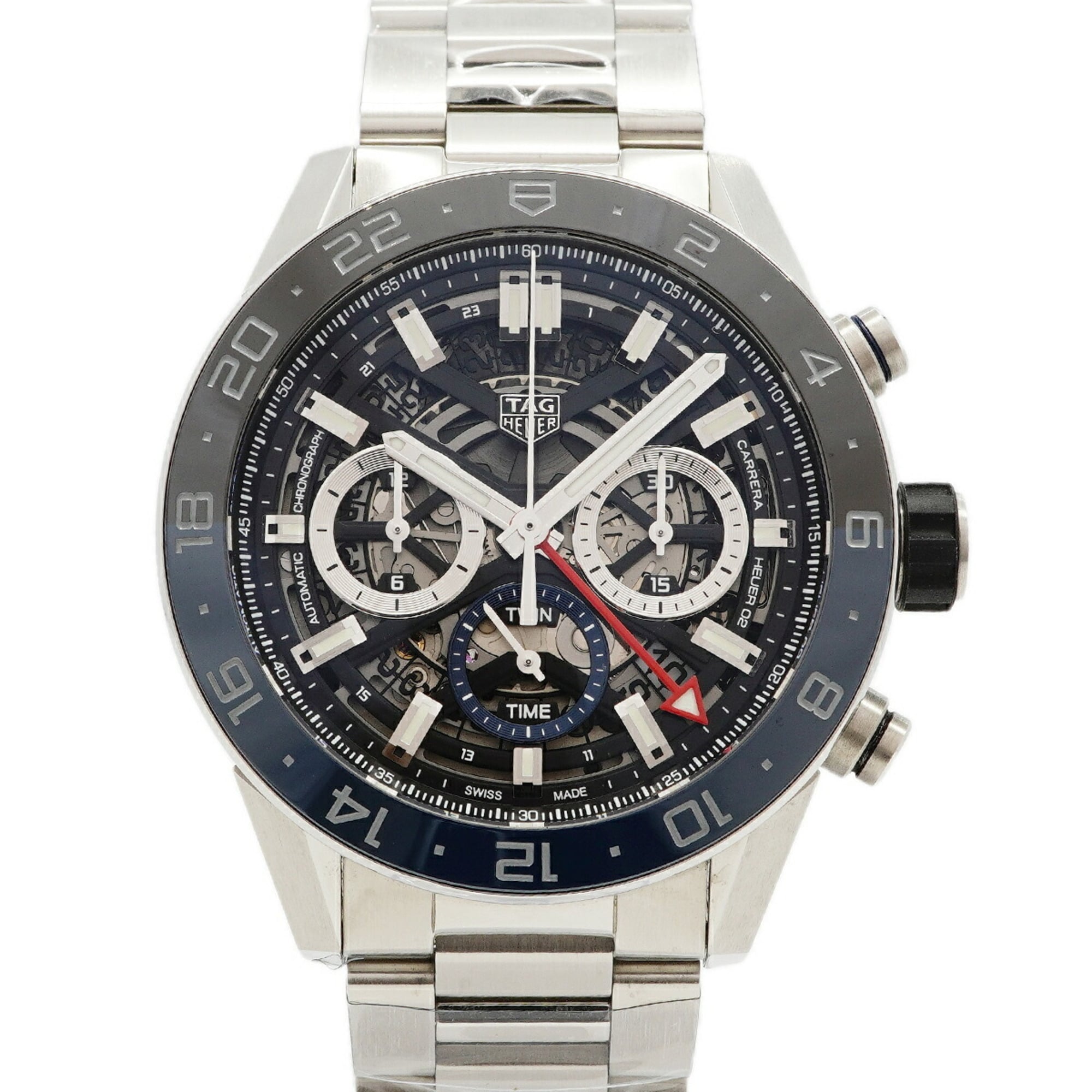 2000_94c55058-2327-4d0a-a30d-1ff1f1d70a59.jpg TAG Heuer Carrera Calibre 02 GMT CBG2A1Z Skeleton Dial - Image 1
