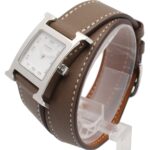 Hermes H- Double Tour Wrist Stainless Steel Leather Strap Wo White (HH1.210) - Image 2