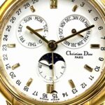 Christian Dior Moon Phase Triple Calendar Watch, Total Weight 70.6g, GP (Gold Plated) finish, Quartz movement, White dial, Item No. 61.271 - Image 4
