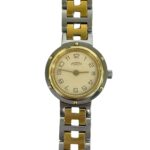 HERMES Vintage Clipper Stainless Steel GP Quartz Wristwatch, Silver/Gold, 29221 - Image 3