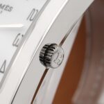 Hermes H- Double Tour Wrist Stainless Steel Leather Strap Wo White (HH1.520) - Image 6