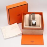 Hermes H- Double Tour Wrist Stainless Steel Leather Strap Wo White (HH1.210) - Image 9