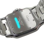 Cartier men's watch, Santos Galbee LM, date, quartz movement, stainless steel (SS), W20018D6, silver/ivory. - Image 6