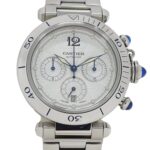 Cartier Pasha Chronograph Automatic Watch for Men, Stainless Steel (SS) W31030H3, Silver, with Open Caseback. - Image 2