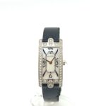 HARRY WINSTON Avenue C Mini Watch (AVCQHM16WW024) with Genuine Diamonds, Shell, and Quartz Movement, 18KWG, Women's, Silver