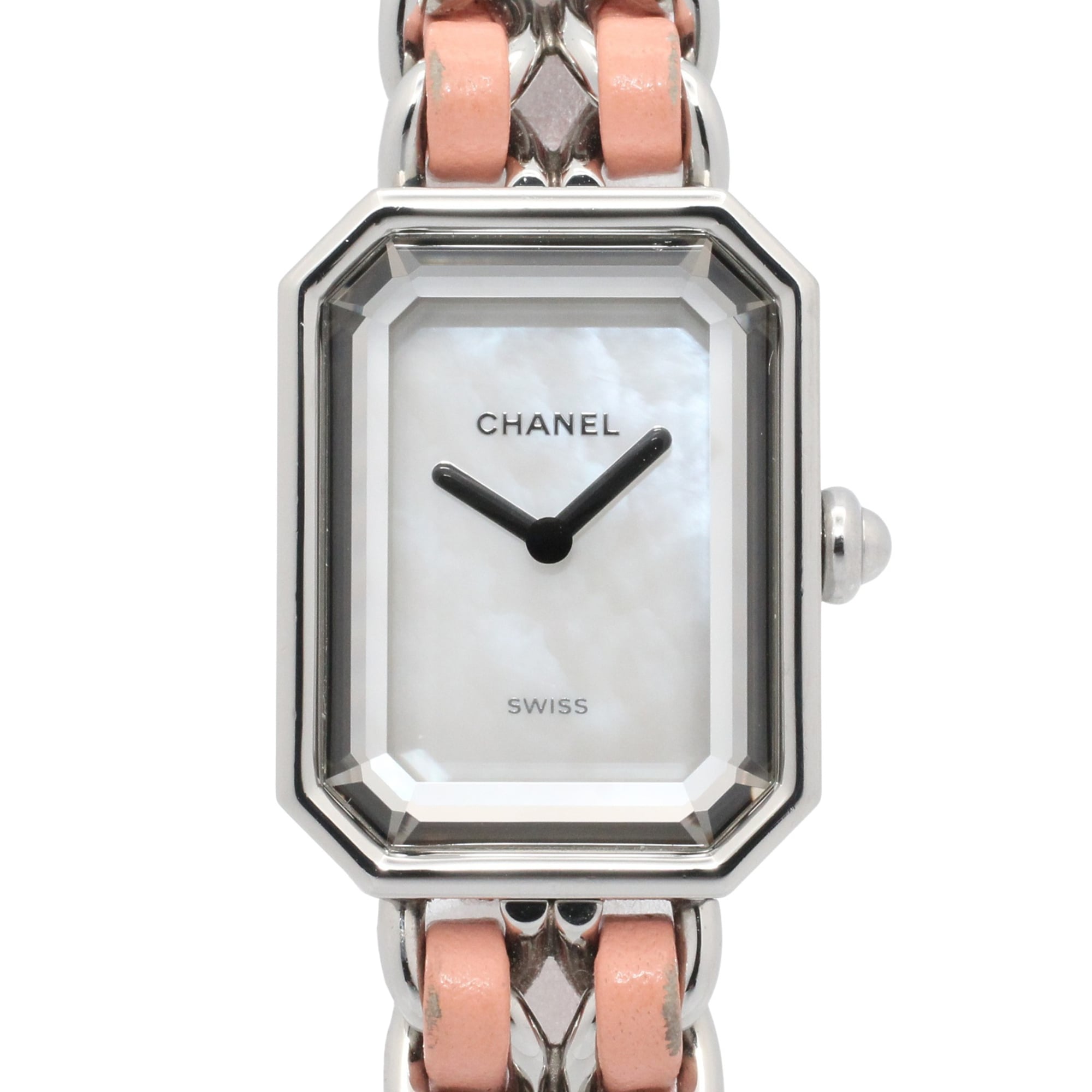2000_9bacc4f3-030d-4349-939e-7353908b8928.jpg Chanel Première Rock Limited Edition (1200 pieces worldwide) Stainless Steel Leather Strap Wo White with Shell H6359 - Image 1