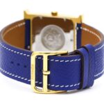 HERMES H Watch Gold Plated Leather Quartz Mens Watch HH1.510 - Image 5