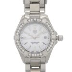TAG Heuer Aquaracer Diamond Bezel WBD1413.BA0741 Stainless Steel White Shell Dial Quartz Watch 0235 HEUER