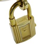 Hermes HERMES Wo Brand Kelly Quartz QZ GP Leather KE1.201 Gold Brown â—‹Y - Image 5