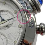 Cartier Pasha Chronograph Automatic Watch for Men, Stainless Steel (SS) W31030H3, Silver, with Open Caseback. - Image 6