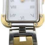 Hermes watch, CroisiÃ¨re, white, silver, gold, CR1.240 battery-operated, stainless steel, quartz movement. - Image 9