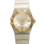 Omega Constellation Two-Tone 123 20 35 60 02 002 Boys' Date Silver 18KPG Quartz