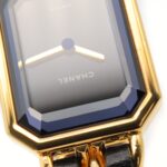 Chanel CHANEL PremiÃ¨re M Wristwatch, Gold Plated (GP), Leather Strap, Women's, Black, H0001 - Image 8