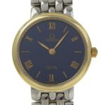Omega De Ville 7261.83 Stainless Steel Watch, 1993 Model, Quartz, Analog, Black Dial, Ladies' Watch