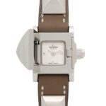 Hermes Mini Medor Stainless Steel Leather Strap Wo Silver Tone ME2.110