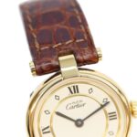 Cartier Must VendÃ´me SM Vermeil Quartz with Roman Numerals Gold and Ivory Dial Ladies' - Image 4