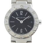 BVLGARI Watch BB23SS Stainless Steel Quartz Analog Display Black Dial Women's