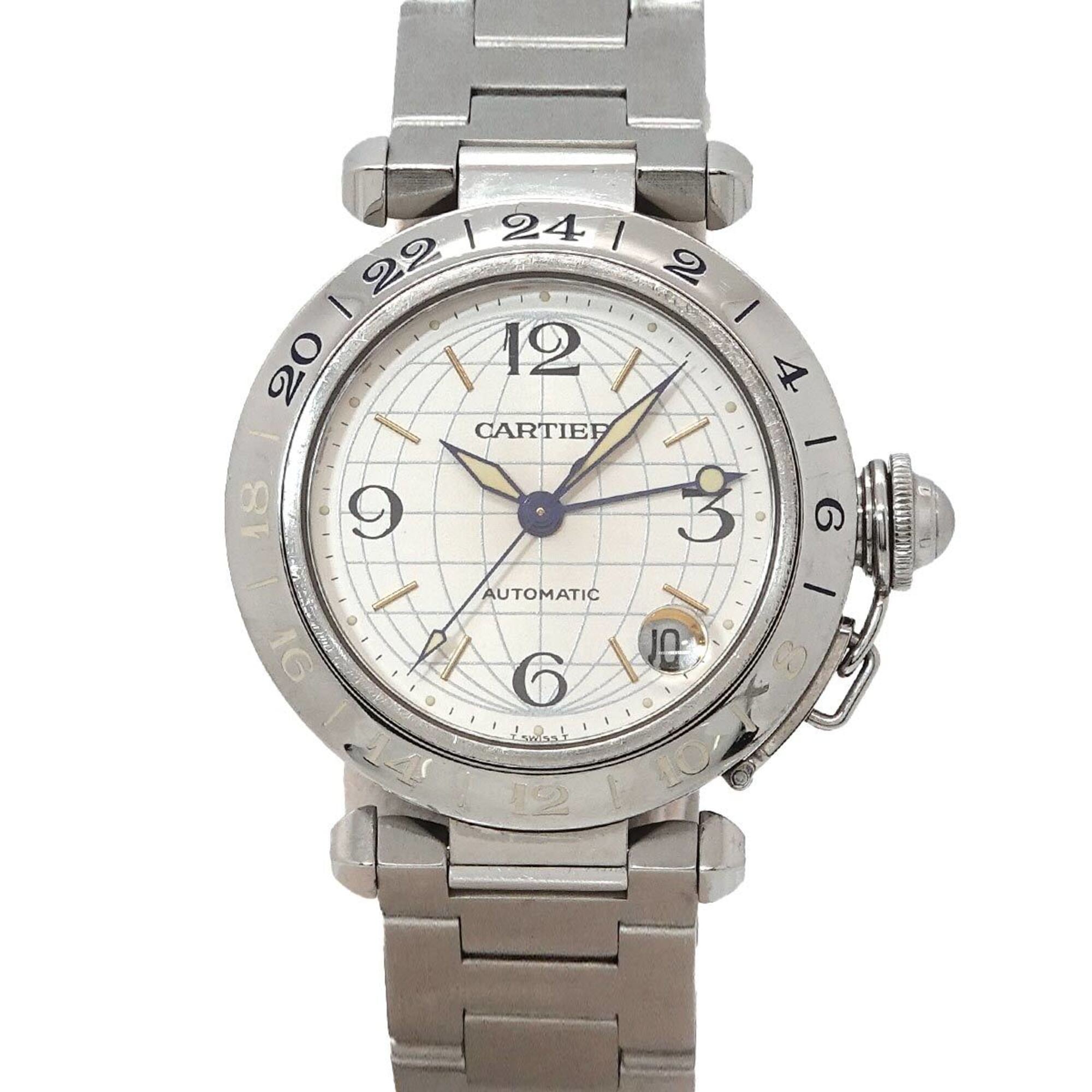 2000_a577c2aa-a910-487a-9ec3-76be9756cce7.jpg Cartier Pasha C Meridian GMT W31029M7 Boys' Date Silver Automatic Movement - Image 1
