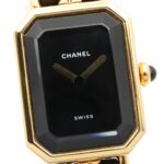 Chanel CHANEL PremiÃ¨re S Gold Plated (GP) Leather Strap Wo Black H0001 - Image 3