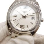 Longines Conquest watch L3.632.4, stainless steel, silver, quartz, analog, white dial, men's. - Image 8