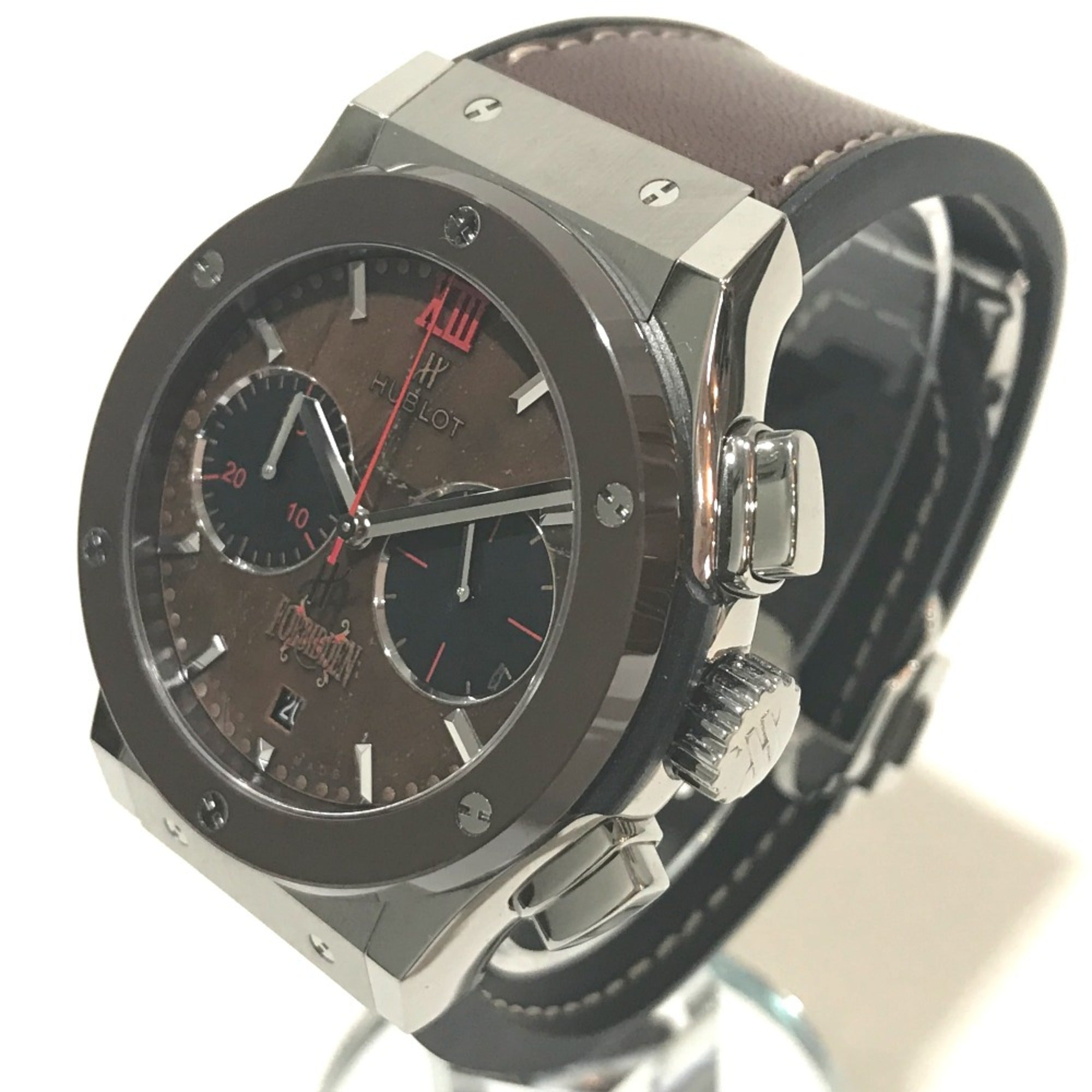 2000_a5cf4492-d94a-47aa-810d-cddb458cc723.jpg Hublot 521.NC.0589.VR.OPX14 Forbidden X Automatic with cigar box Wristwatch Silver Brown belt - Image 1