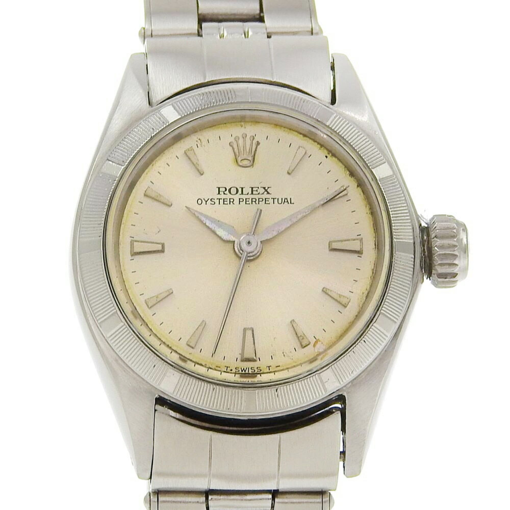 2000_a6a96556-325b-4b7d-ba12-2188f4555e57.jpg Rolex ROLEX Oyster Perpetual Watch Thunderbird Bezel 6623 Stainless Steel 1965 Automatic Silver Dial perpetual Ladies - Image 1