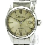 ROLEX Oyster Perpetual Date 6516 Steel Automatic Ladies Watch Vintage