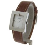 HermÃ¨s BE1.110 Women's Stainless Steel and Leather Strap Watch, 2002, Quartz Movement, Analog Display, White Dial - Image 2