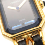 Chanel CHANEL PremiÃ¨re XL Watch, Gold Plated (GP), Leather Strap, Women's, Black, H0001 - Image 9