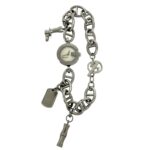 GUCCI Gucci Logo Charm Stainless Steel Quartz Wrist Silver 37369