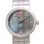 Christian Dior La D de CD047110M002 Watch with 4 Diamonds and Diamond Bezel, Stainless Steel, Women's, 39934