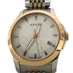 GUCCI GG Logo Stainless Steel Quartz Wrist Silver 32380 - Image 4